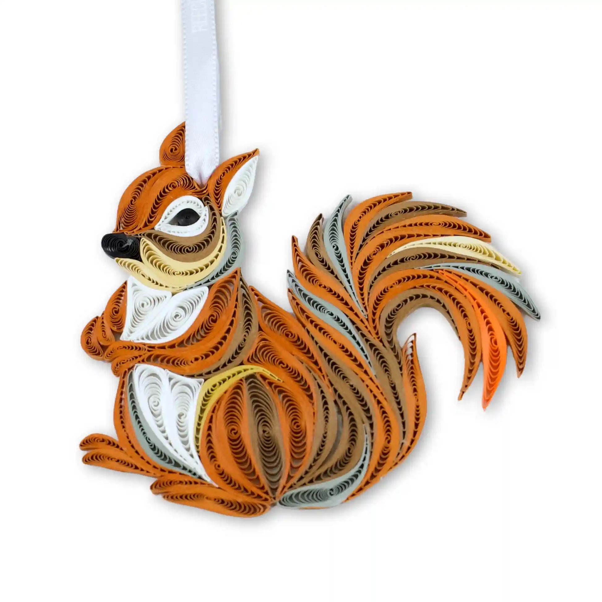 Paper quilling squirrel ornament