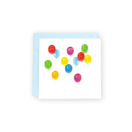 Balloons, Handmade Quilling Greeting Card