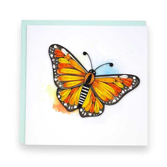 Monarch Butterfly, Handmade Quilling Paper Greeting Card