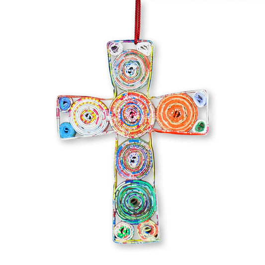 Cross (Mini), Handmade Recycled Paper Quilling Ornament