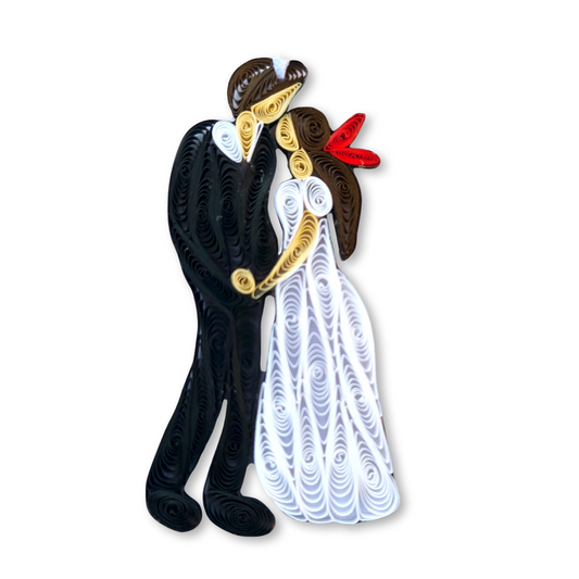 Wedding Couple, Handmade Quilling Paper Ornament