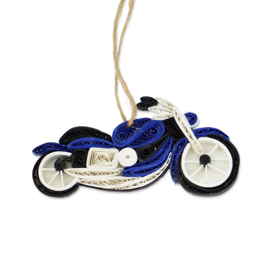 handmade paper quilling motorbike ornament 