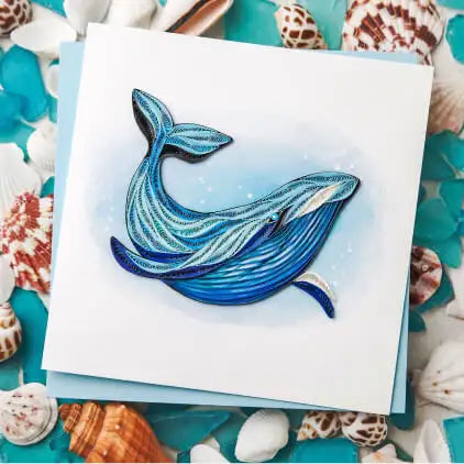 REECII paper quilling whale greeting card