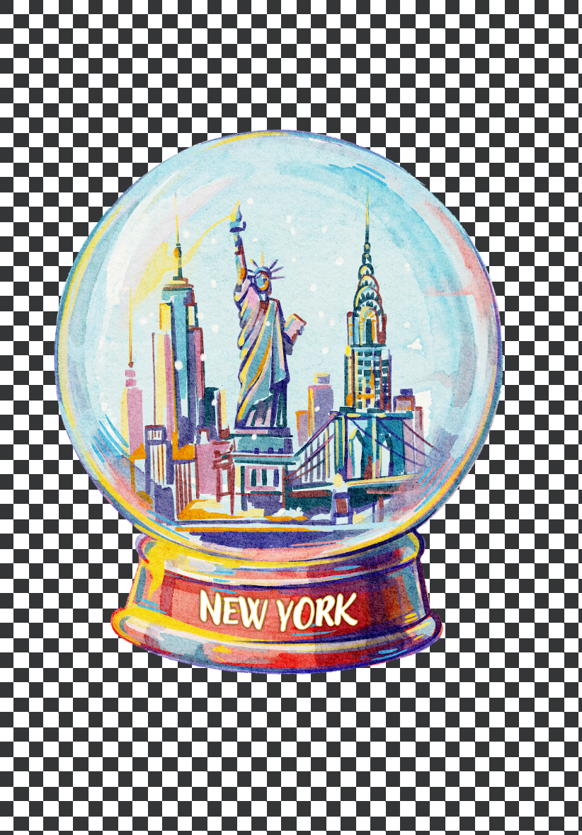 Holiday New York Globe, Handmade Quilling Greeting Card