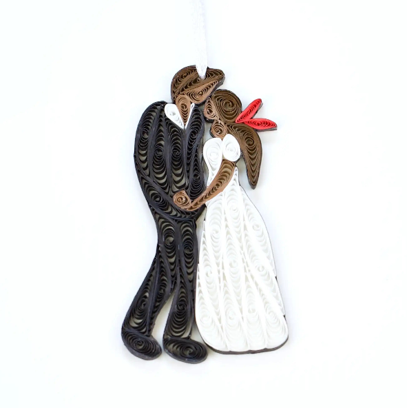 Wedding Couple, Handmade Quilling Paper Ornament