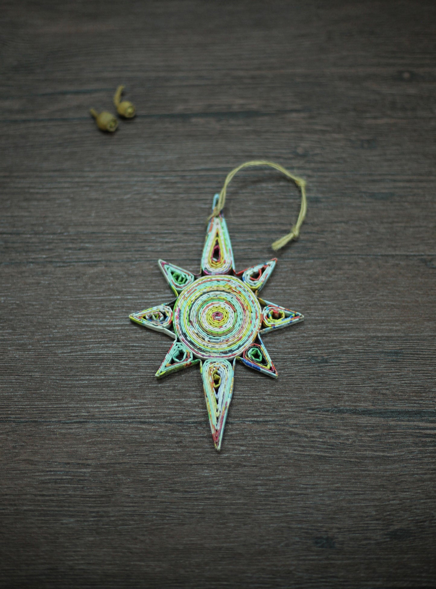 Long Star, Handmade Recycled Paper Ornament