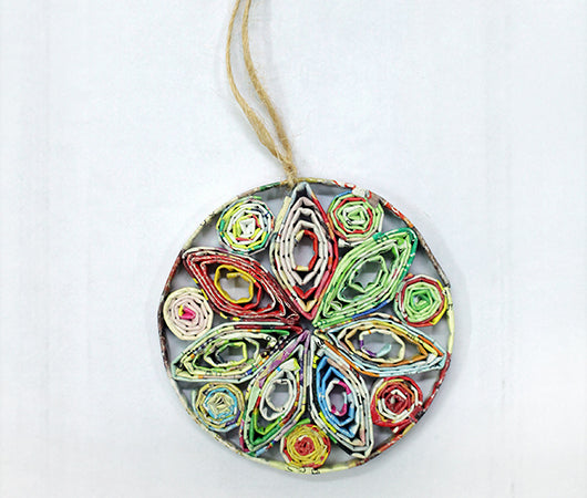 Snowflake (Circle), Handmade Recycled Paper Ornament