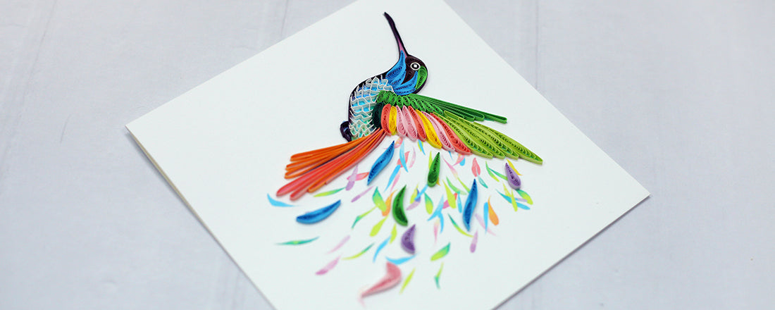 Hummingbird (Colorful), Handmade Greeting Card