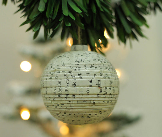 Black & White Ball (3D), Handmade Recycled Paper Ornament