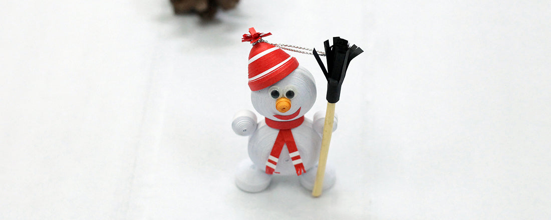 Snowman, Handmade Recycled Paper Ornament