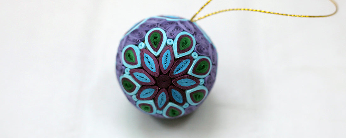 Quilling Ball (Purple, Medium), Handmade Paper Ornament