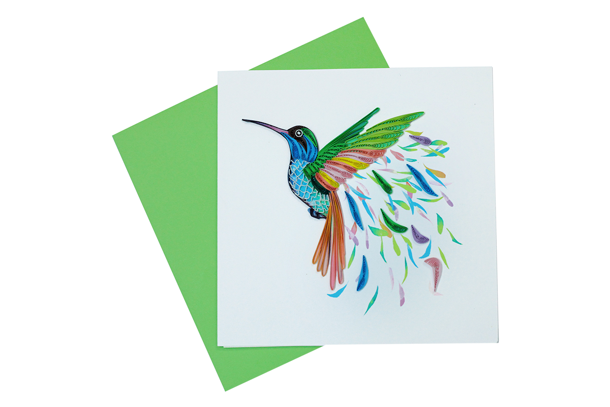 Hummingbird (Colorful), Handmade Greeting Card