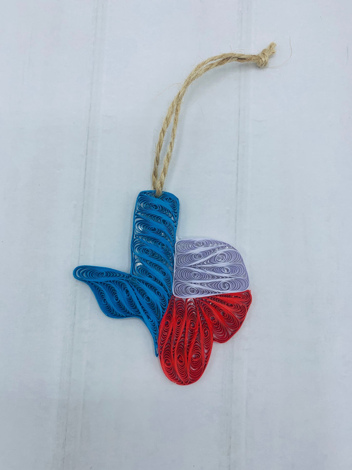 Texas Shape, Handmade Quilling Paper Ornament