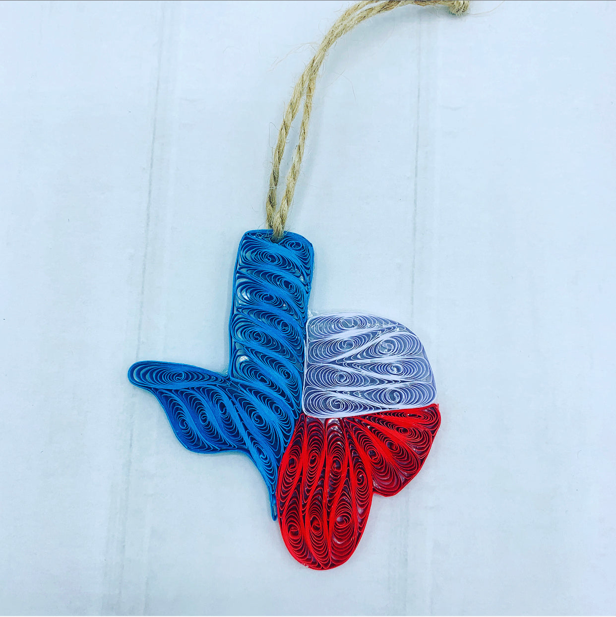 Texas Shape, Handmade Quilling Paper Ornament