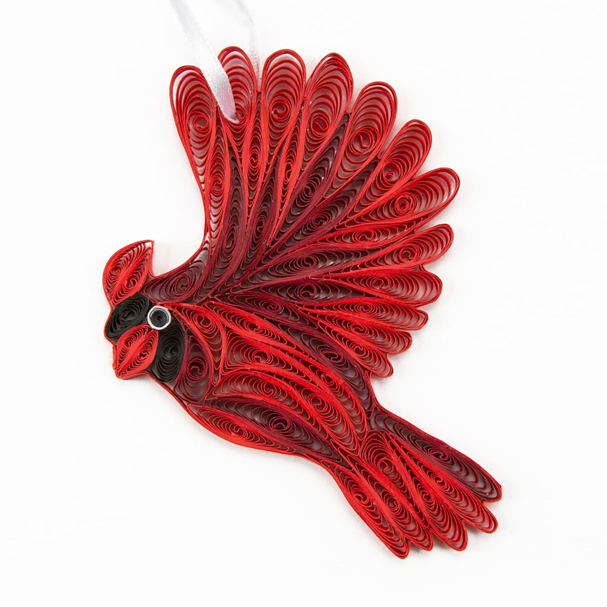 Cardinal (Soaring), Handmade Quilling Paper Ornament