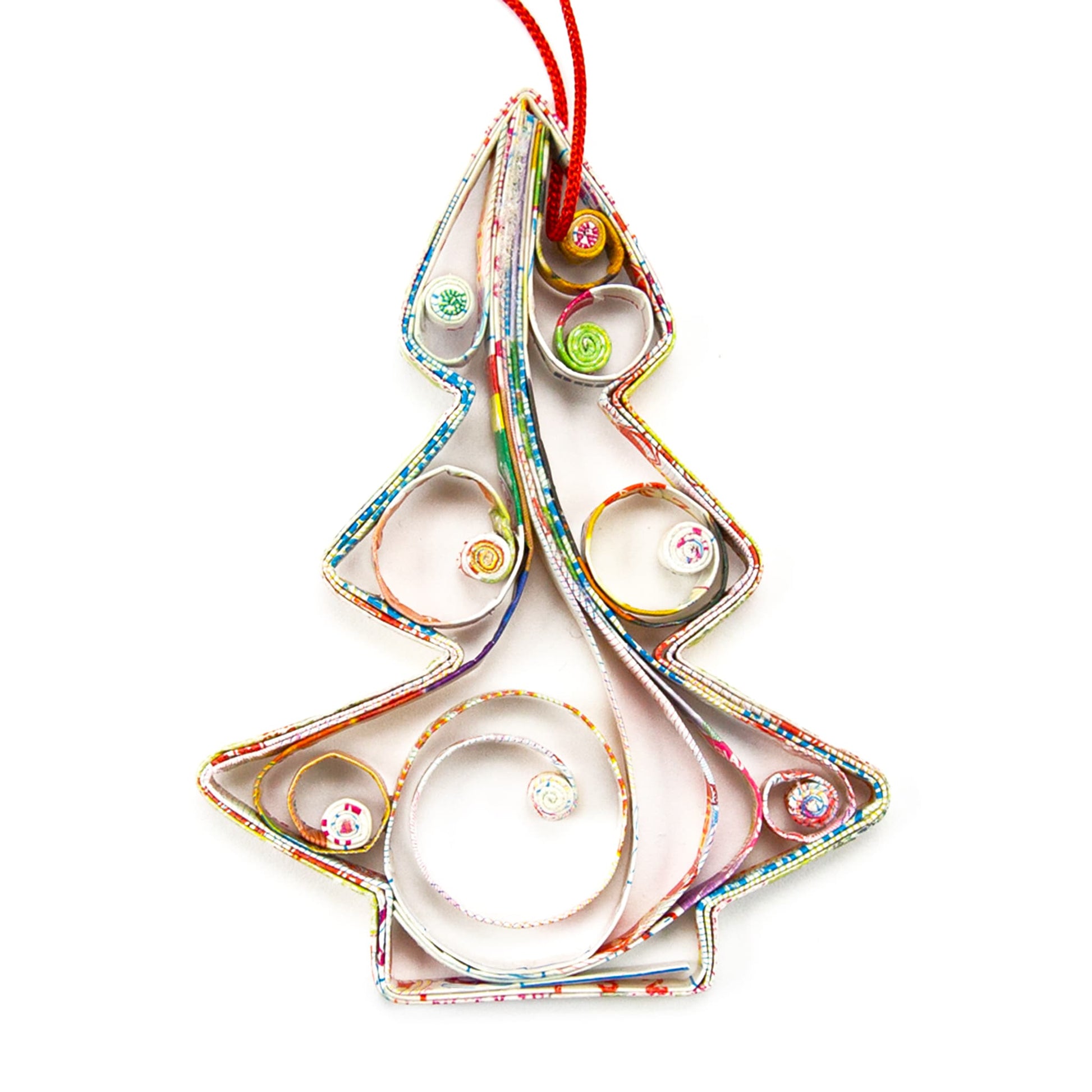 Christmas Tree (Swirl), Handmade Recycled Paper Quilling Ornament