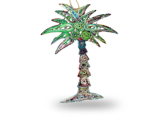 Coconut Tree, Handmade Recycled Paper Quilling Ornament