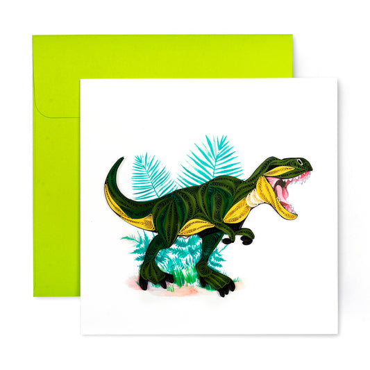 Dinosaur, Handmade Quilling Greeting Card