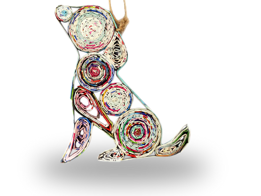 Dog, Handmade Recycled Quilling Paper Ornament