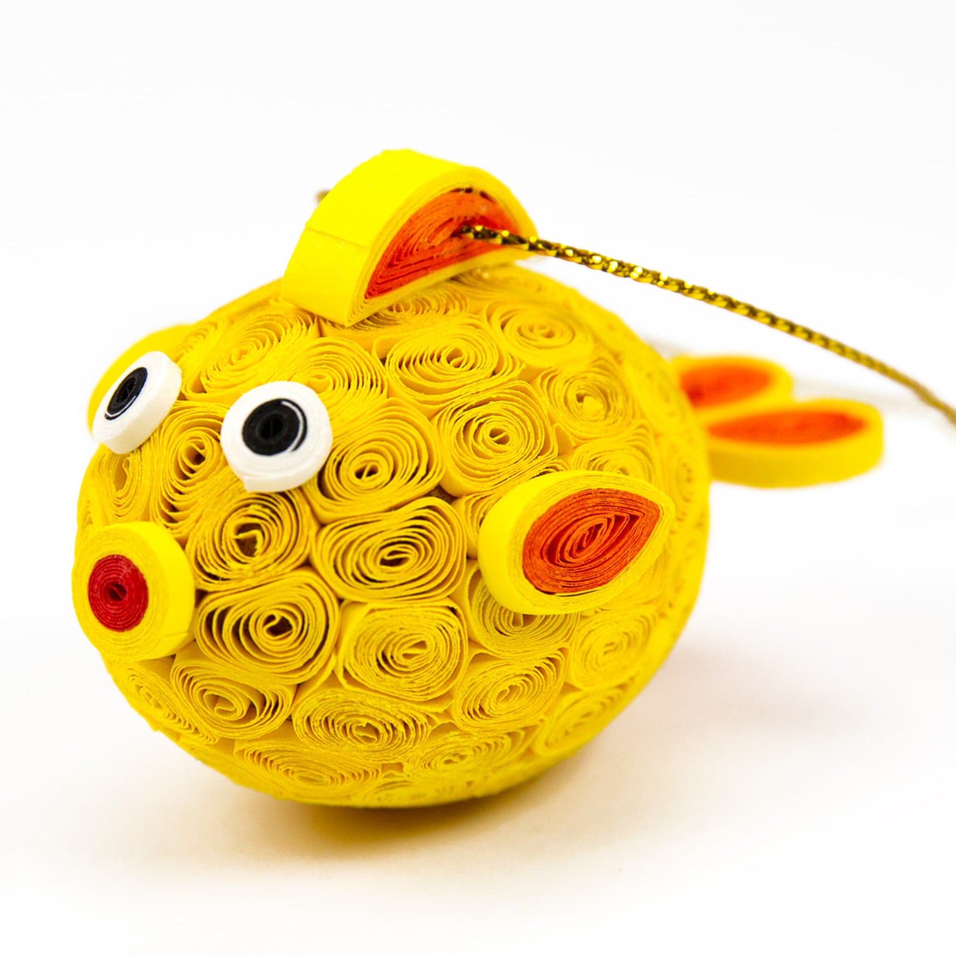 Fish (3D, Yellow), Handmade Quilling Paper Ornament