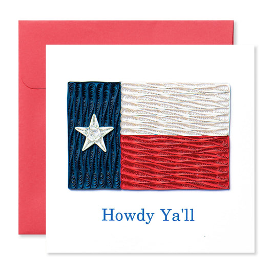 Flag, Texas, Handmade Quilling Greeting Card