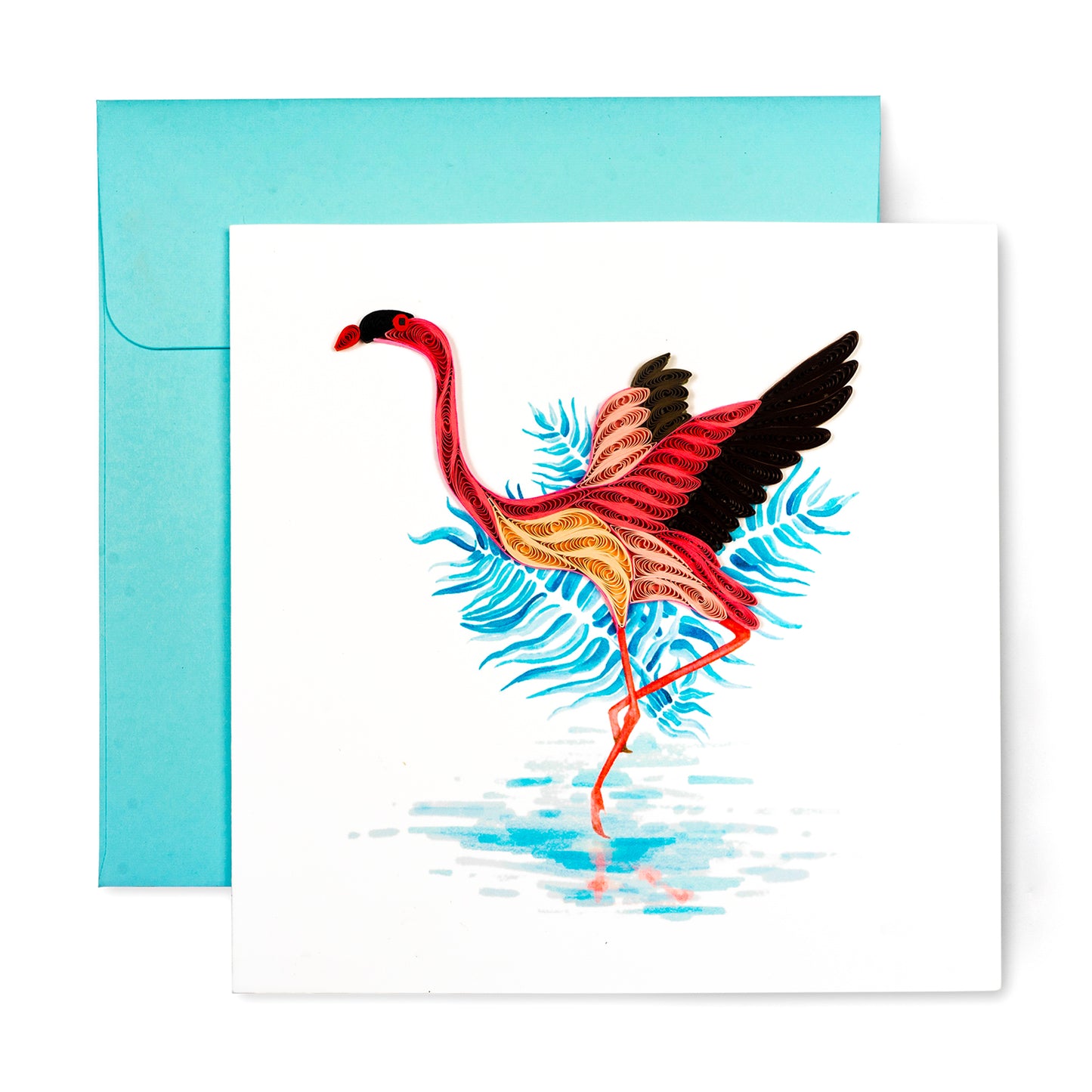 Flamingo, Handmade Quilling Greeting Card
