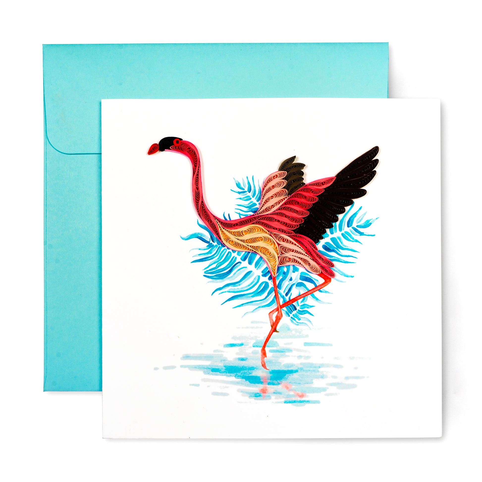 Flamingo, Handmade Quilling Greeting Card