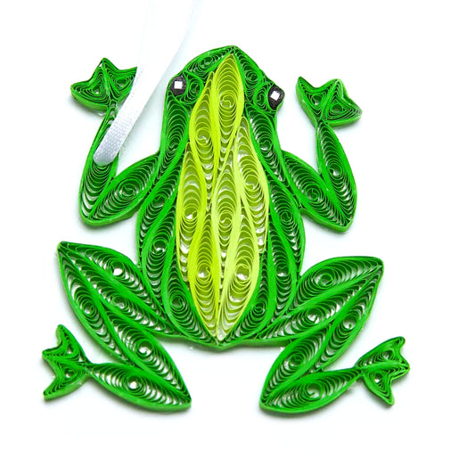 Frog, Handmade Quilling Paper Frog Ornament
