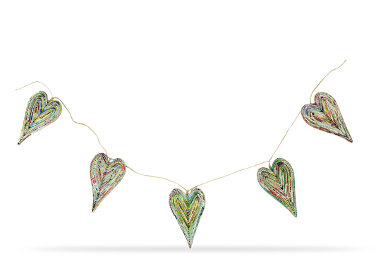 Garland of 5 hearts