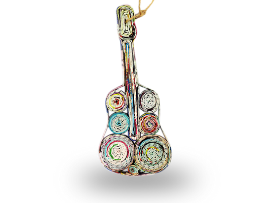 Guitar, Handmade Recycled Quilling Paper Ornament