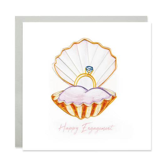 Happy Engagement Oyster, Handmade Greeting Card
