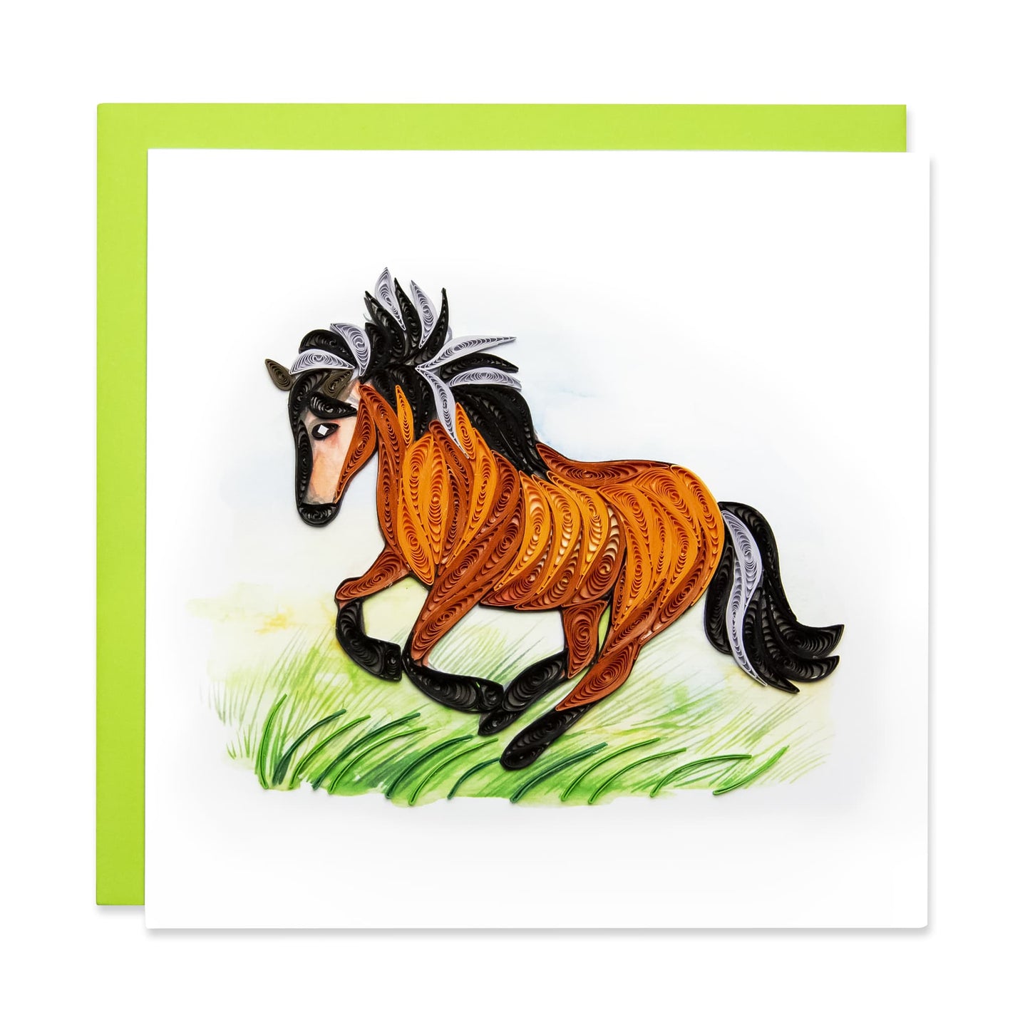 Horse (Running), Handmade Quilling Greeting Card