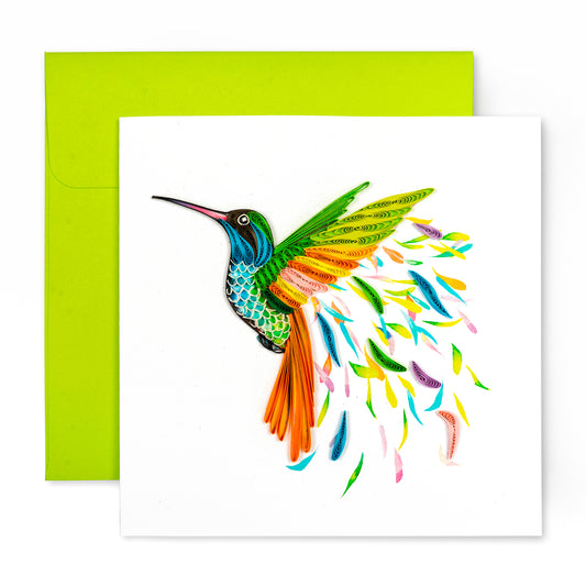 Hummingbird (Colorful), Handmade Greeting Card