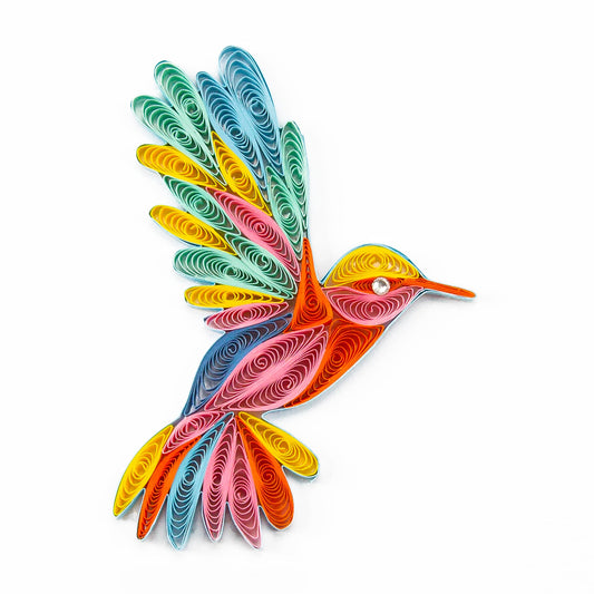 Hummingbird (Rainbow), Handmade Paper Ornament