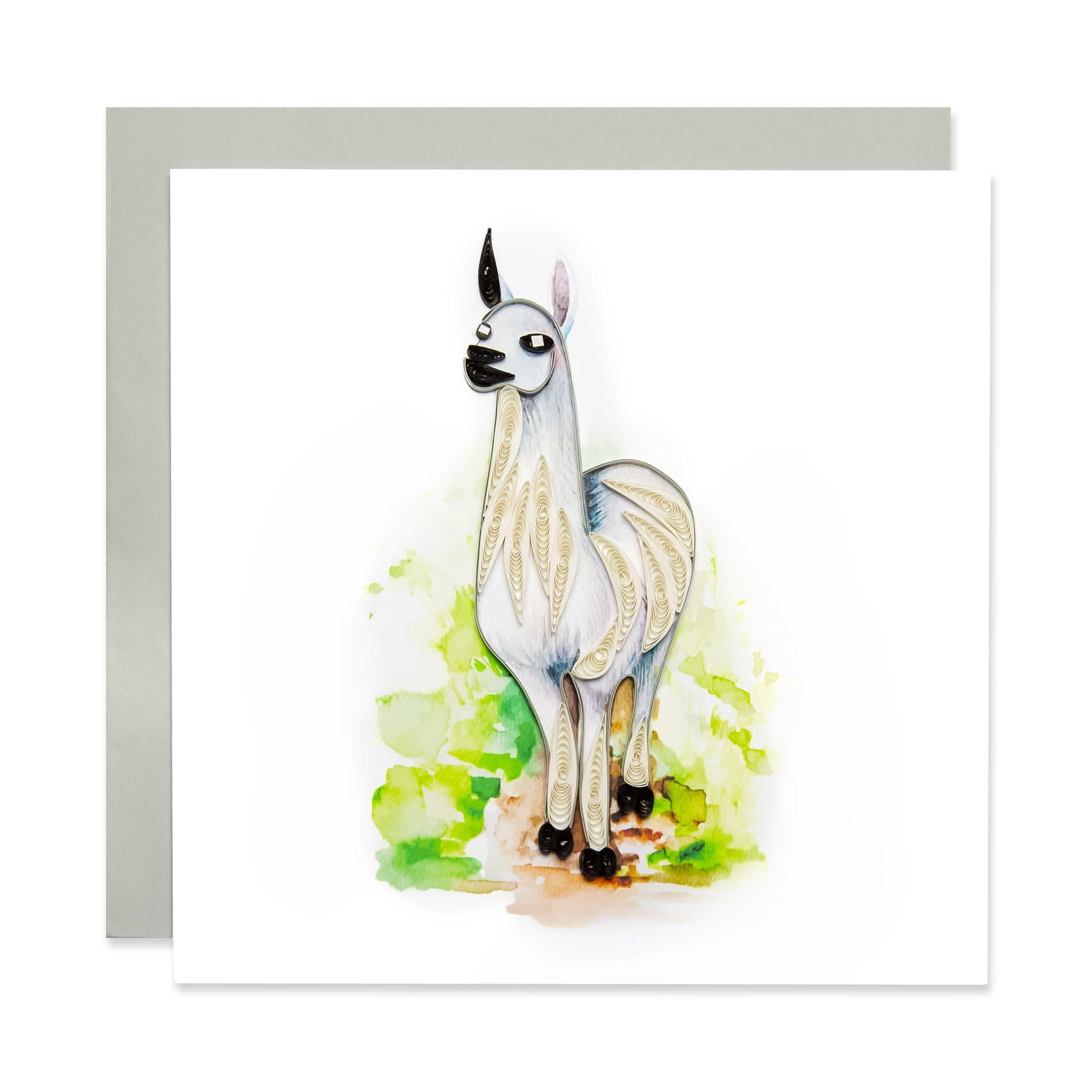Llama, Handmade Quilling Paper Greeting Card
