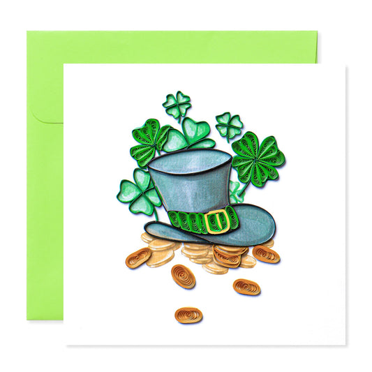 Luck of the Irish, Handmade Quilling Paper Greeting Card
