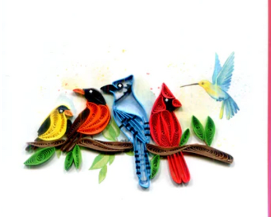 Multi Bird, Handmade Quilling Art