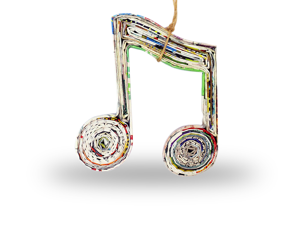 Music Note (Double), Handmade Recycled Paper Quilling Ornament