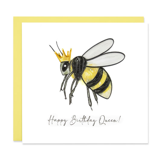 Queen Bee, Handmade Happy Birthday Quilling Card
