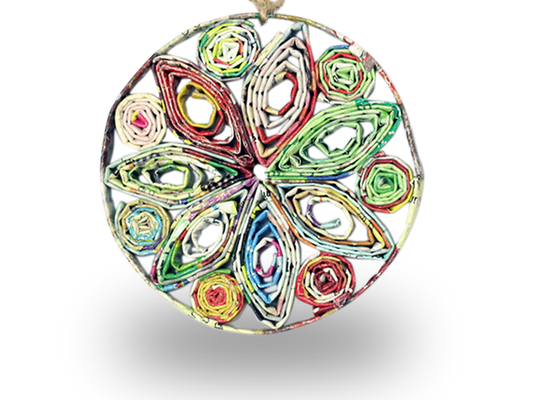 Snowflake (Circle), Handmade Recycled Quilling Paper Ornament
