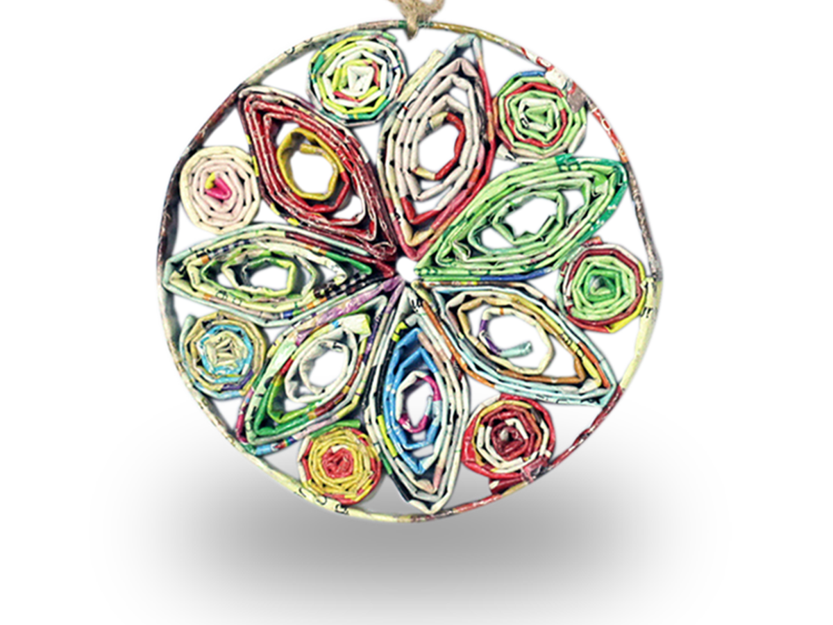 Snowflake (Circle), Handmade Recycled Quilling Paper Ornament