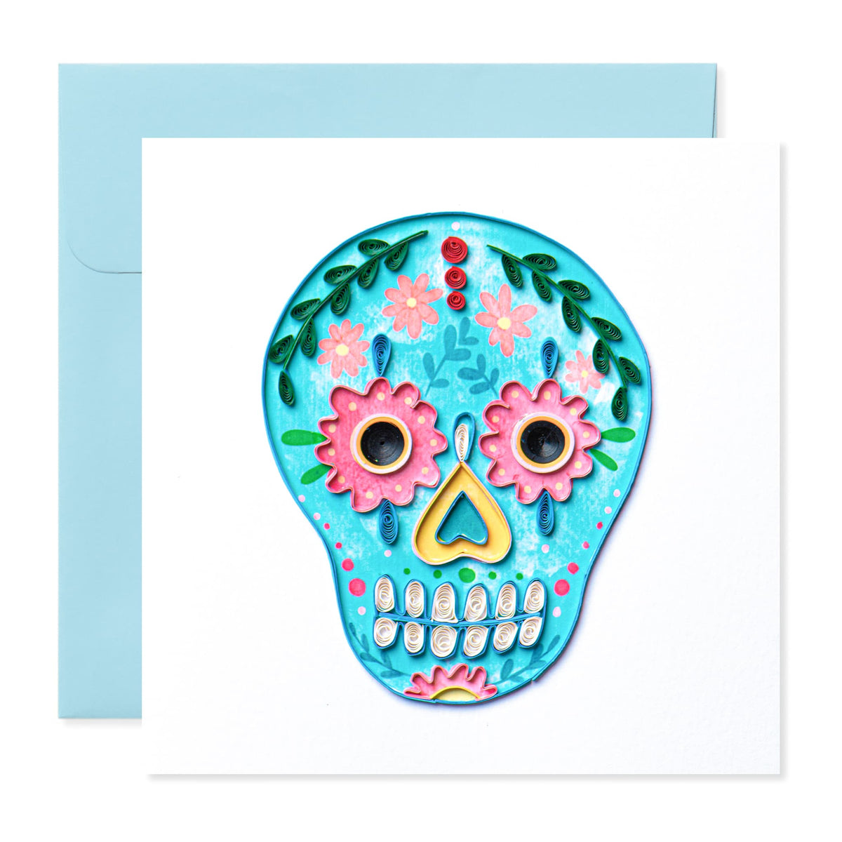 Sugar Skull (2), Handmade Quilling Greeting Card