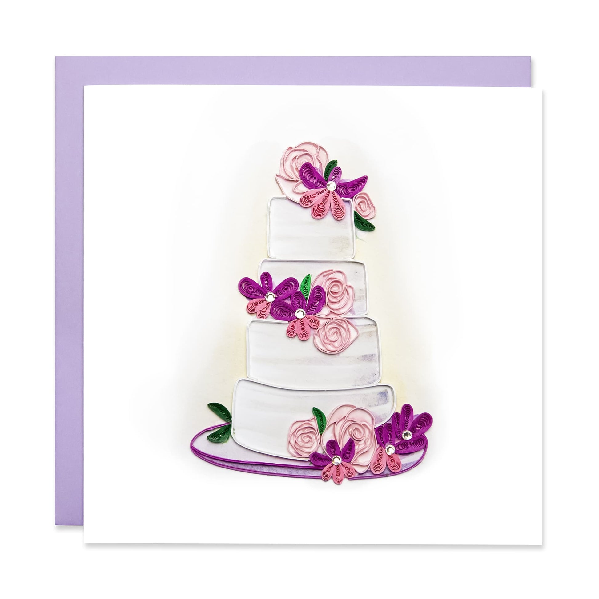 Wedding Cake, Handmade Quilling Paper Greeting Card