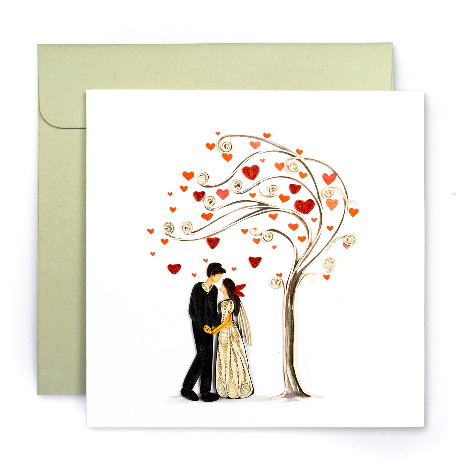 Wedding Couple, Handmade Quilling Greeting Card