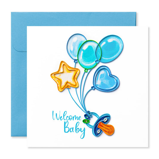 Welcome baby boy card