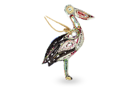 Pelican, Handmade Recycled Quilling Paper Ornament