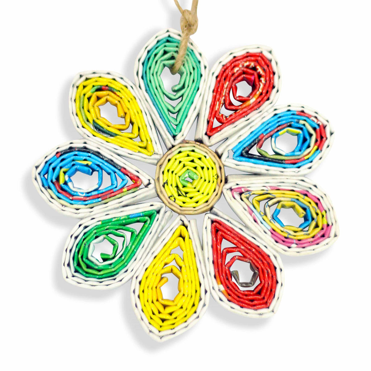 Flower (Teardrop Petals), Handmade Recycled Quilling Paper Ornament