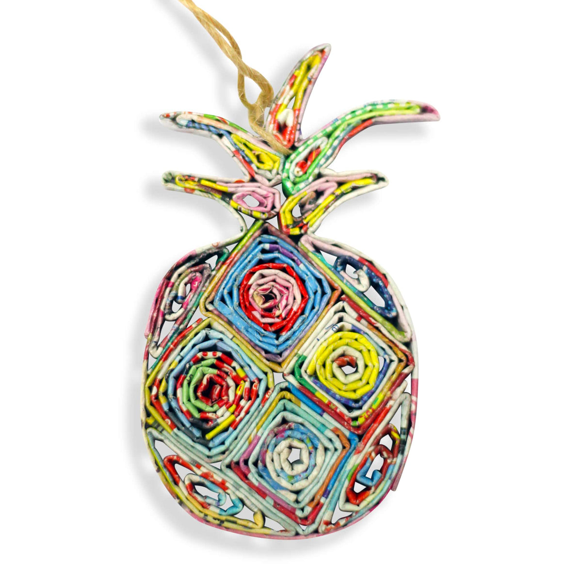 Pineapple, Handmade Recycled Quilling Paper Ornament