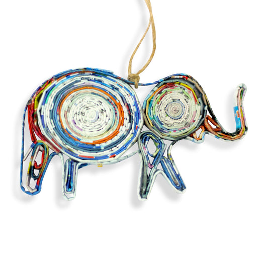 Elephant, Handmade Recycled Quilling Paper Ornament