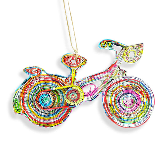 Bicycle, Handmade Recycled Quilling Paper Ornament